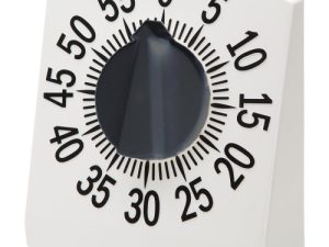 Tactile Low Vision Timer - White Dial, Black Numbers