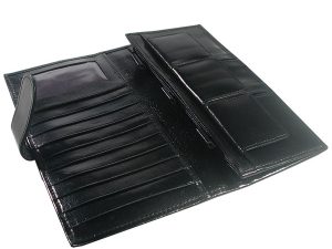 Soft Leather Hold Everything Organizer Wallet - Black