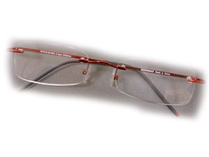 +1 Diopter Eschenbach Rimless Reading Glasses - Red Rectangle