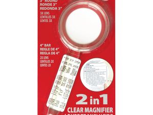 3X Round Magnifier with 2X Bar Magnifier - 2 in 1