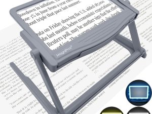 5X Large LED Full Page Magnifying Glass with Detachable Hands-Free Stand
