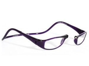 CliC +1.25 Diopter Magnetic Reading Glasses: Euro - Purple