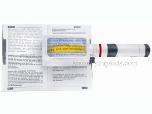 3X / 7.6D Eschenbach Incandescent Lighted Hand Held, Stand Magnifier - 4 x 2 Inch Lens