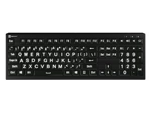 LargePrint White on Black - PC Nero Slimline Keyboard