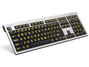 LargePrint Yellow on Black - PC Slimline Keyboard