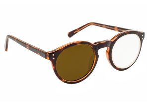 3.5X / +14 Diopter Magnifying Reading Glasses: Left Eye Magnified - Tortoise Frame