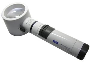 5X / 20D Eschenbach LED Lighted Hand Held, Stand Magnifier - 2.3 Inch Lens
