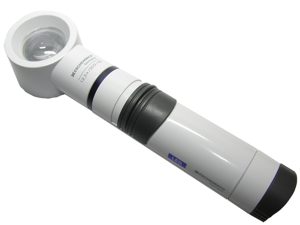 12.5X / 50D Eschenbach LED Lighted Hand Held, Stand Magnifier - 1.5 Inch Lens